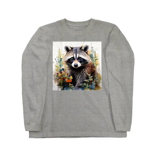 アライグマ、草の中 Long Sleeve T-Shirt
