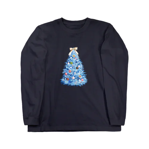 クリスマスツリー／ブルー Long Sleeve T-Shirt