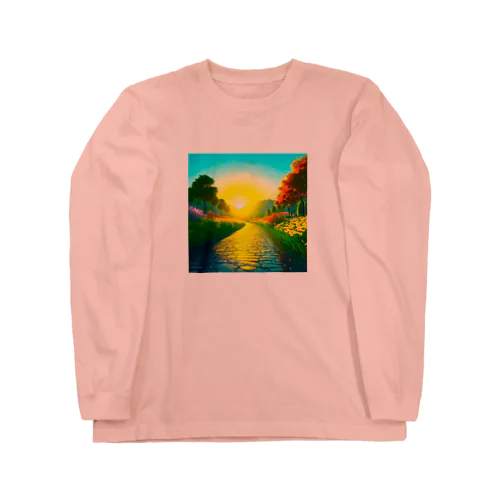 雨に濡れた石畳 Long Sleeve T-Shirt