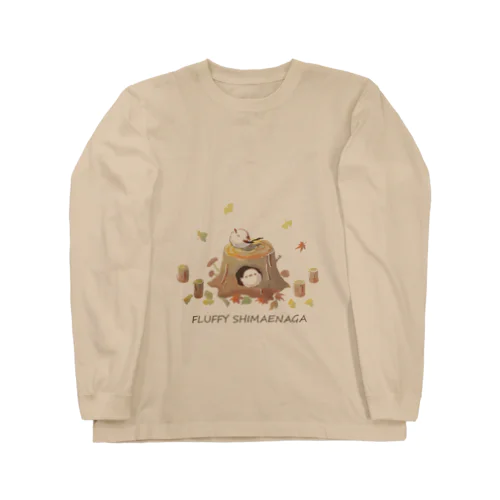 もふもふシマエナガ  切り株 -Tシャツ- Long Sleeve T-Shirt