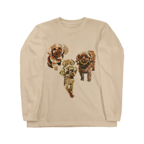 トイプードル３匹(ちぎり絵) Long Sleeve T-Shirt