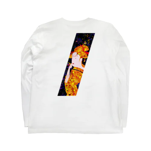歌麿Orange　ポッピンを吹く女 Long Sleeve T-Shirt