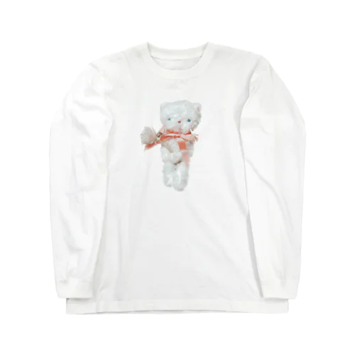 お花と猫の白いちゃん Long Sleeve T-Shirt