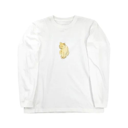 のんびり目を閉じている猫 Long Sleeve T-Shirt