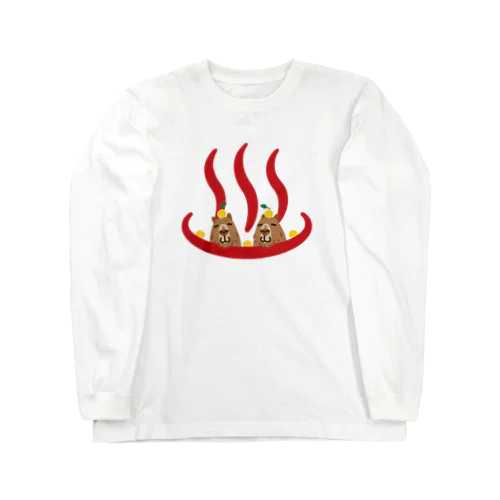 温泉マーク 【カピバラ湯 赤】 Long Sleeve T-Shirt