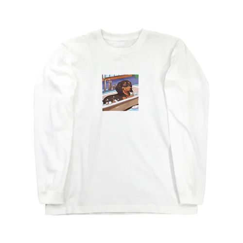 お風呂に入ってるモコくん Long Sleeve T-Shirt