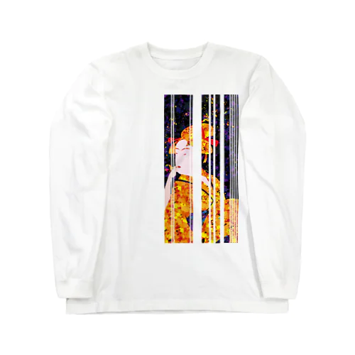 歌麿Orange　ポッピンを吹く女 Long Sleeve T-Shirt
