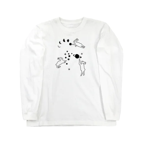 宇宙で遊ぶウサギたち Long Sleeve T-Shirt