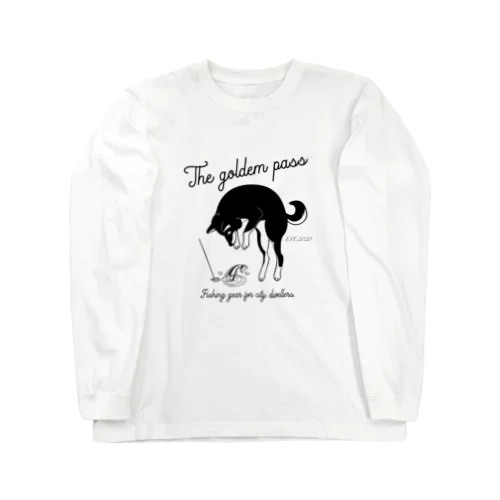 釣り黒柴犬 Long Sleeve T-Shirt