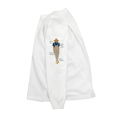 麦わらの青年にアイテムロゴをそえて Long Sleeve T-Shirt