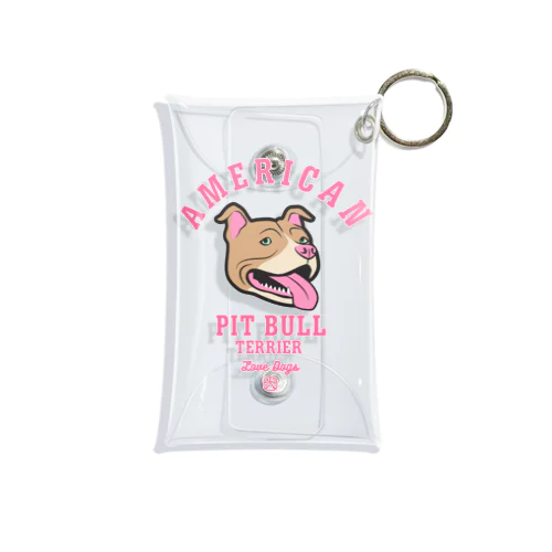 Love❤️Dogs（アメリカンピットブルテリア・赤鼻） Mini Clear Multipurpose Case
