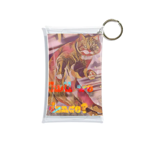 踊るにゃん子 Mini Clear Multipurpose Case
