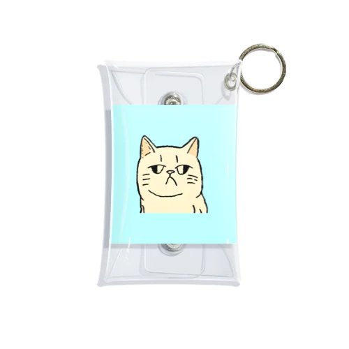 ふてくされたネコくん(水色) Mini Clear Multipurpose Case