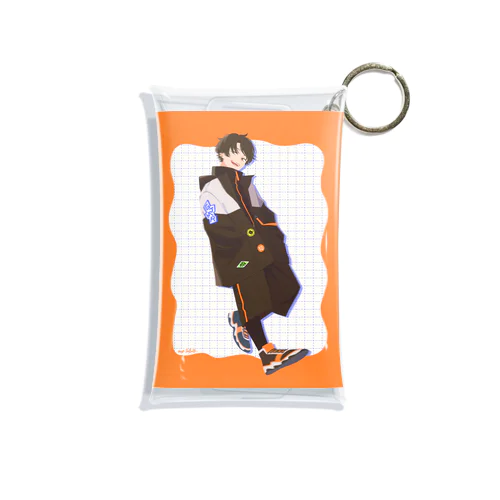 おしゃまるさんBLACK×ORANGEコーデ Mini Clear Multipurpose Case
