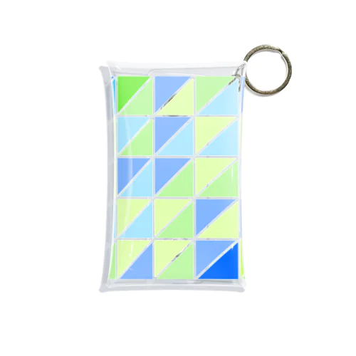 トライアングル（緑×青） Mini Clear Multipurpose Case