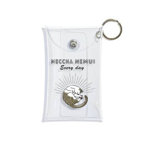 MECCHA NEMUI ねこ Mini Clear Multipurpose Case