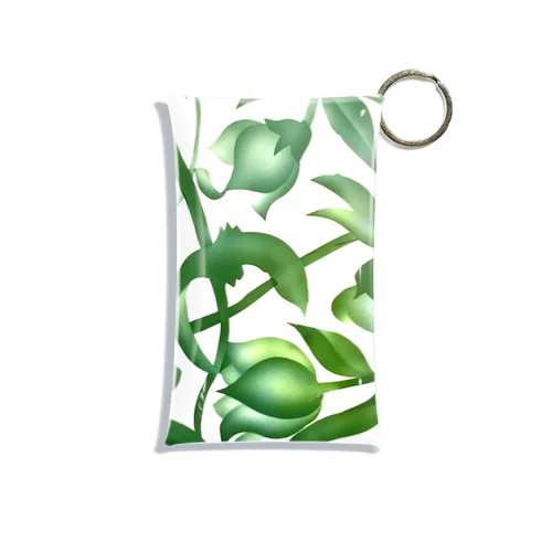 green flowers 緑の花唐草 Mini Clear Multipurpose Case
