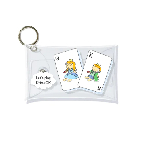 QとK（青・緑ver）-白 Mini Clear Multipurpose Case