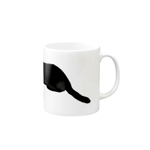 大きめ黒猫ちゃん ロゴ入り Mug