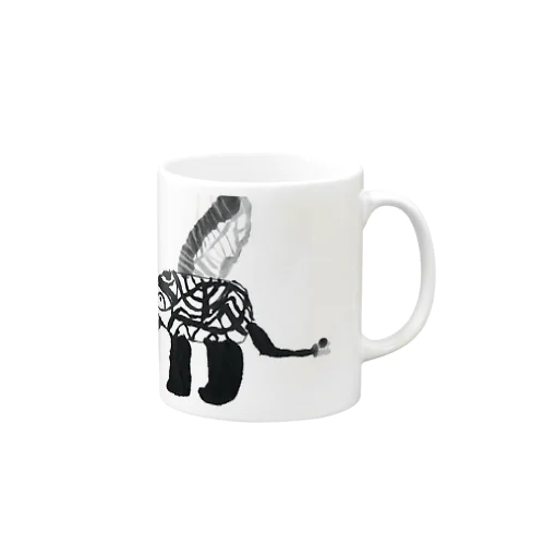 息子作水墨画のゾウ Mug