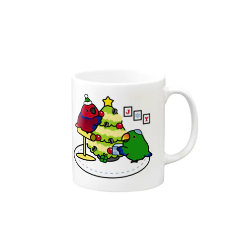 Chubby Bird オオハナインコ　クリスマスツリー Mug