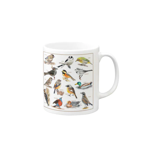 野鳥集合イラストB Mug