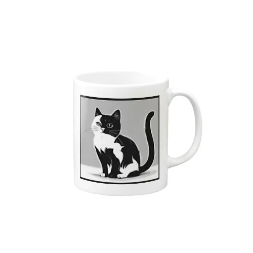 白黒猫 Mug