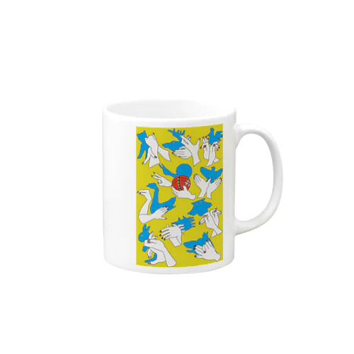 かなりあ色手影絵文様 Mug