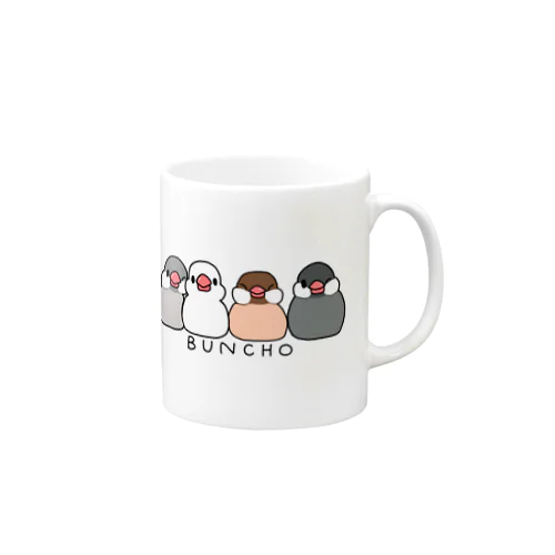 4羽組仲良し文鳥さん Mug