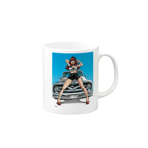 Pinupgirl with Pickup  truck Mug
