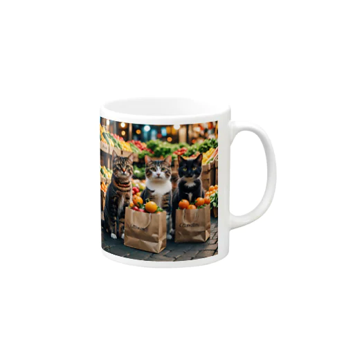 お買い物中の3匹の猫 Mug