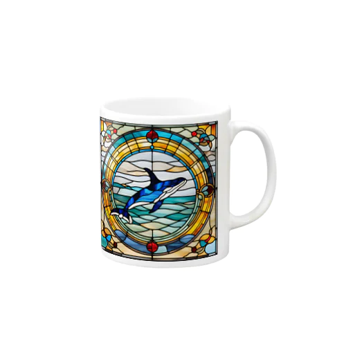  クジラステンドグラスアート Mug