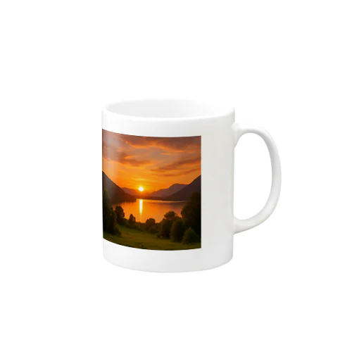 穏やかな湖の夕暮れ Mug