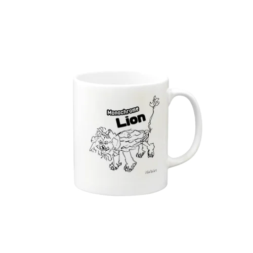 モノクローム・ライオン Rin'sArt Mug