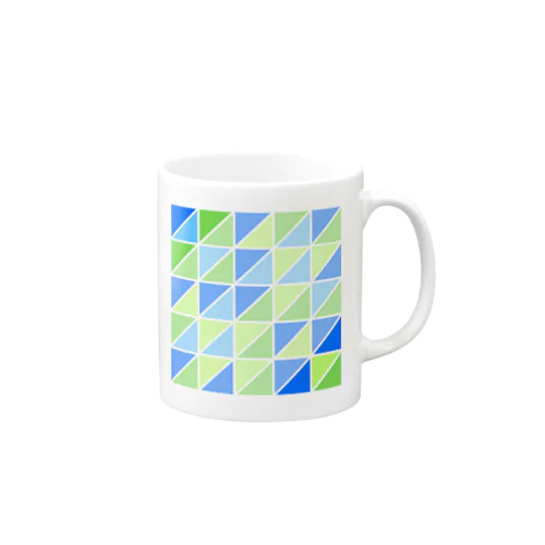 トライアングル（緑×青） Mug