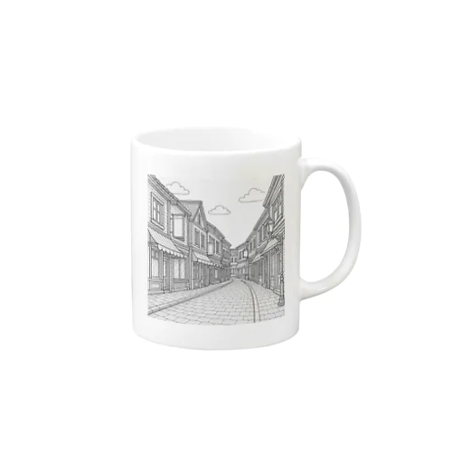 クラシック商店街 – 静かな午後のストリート Mug