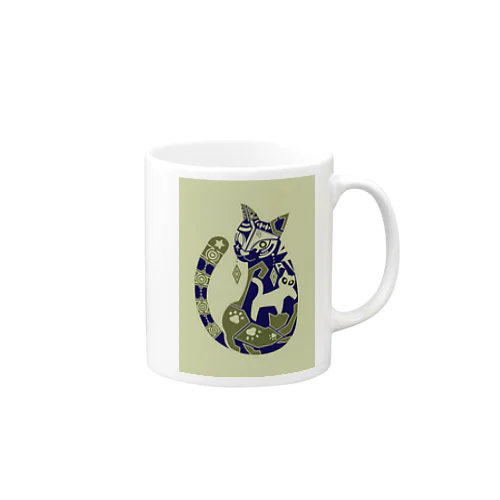 １８　ねこ（反転色） Mug