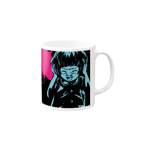 怖話-Girlイラスト3（Mug-Cup Black） Mug