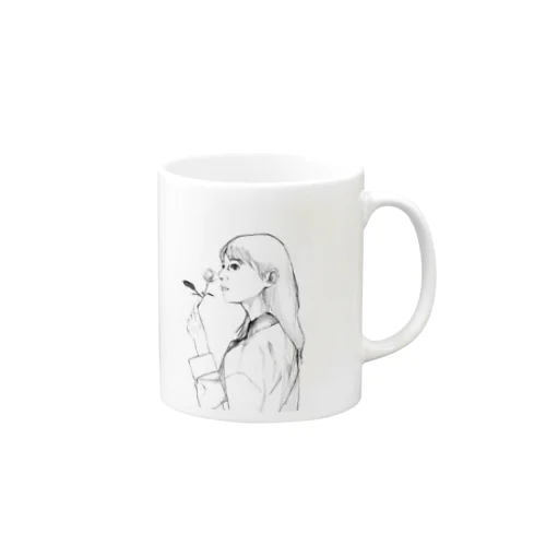 考える少女 Mug