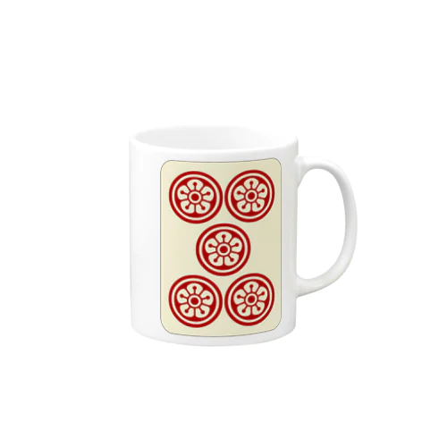 麻雀牌 赤五筒 <筒子/赤牌 アカウーピン> 牌枠あり Mug