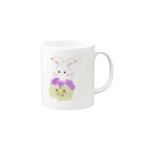 ビオラのドレスを着たウサギ Mug