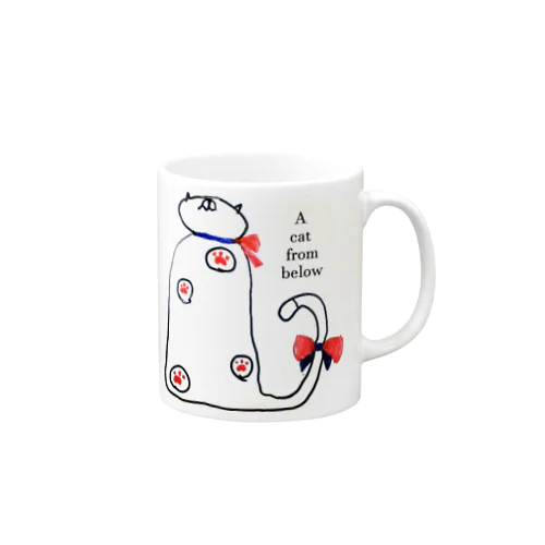 下から見たネコ Mug