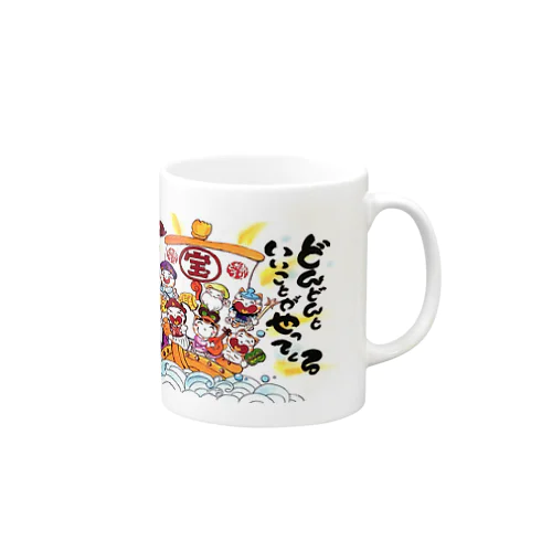 ニャンキュー七福神 Mug