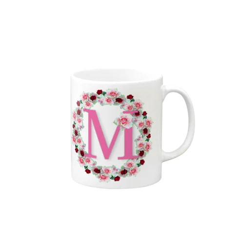 イニシャル　マグカップ　M　ローズ Mug