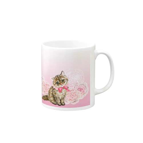 薔薇とチンチラゴールデン Mug