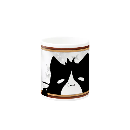 ハチワレ黒猫 Mug