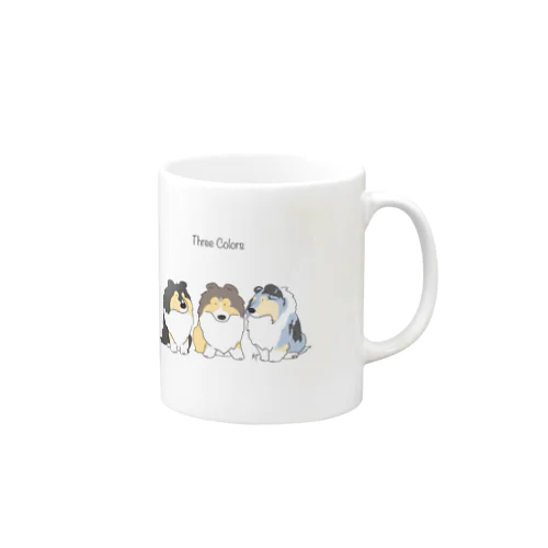 3色のシェルティ Mug