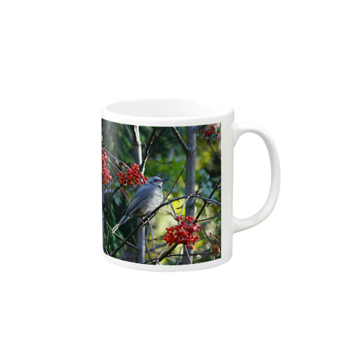 ヒヨドリとナナカマドのコップ Mug