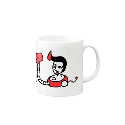 リーゼント燃えてるよ 掃除機赤黒Ver. Mug