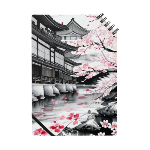 日本家屋と桜 Notebook